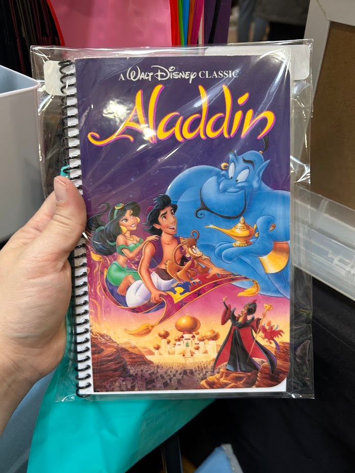 Custom upcycled VHS or DVD cover notebook journal nostalgic movie themed gift