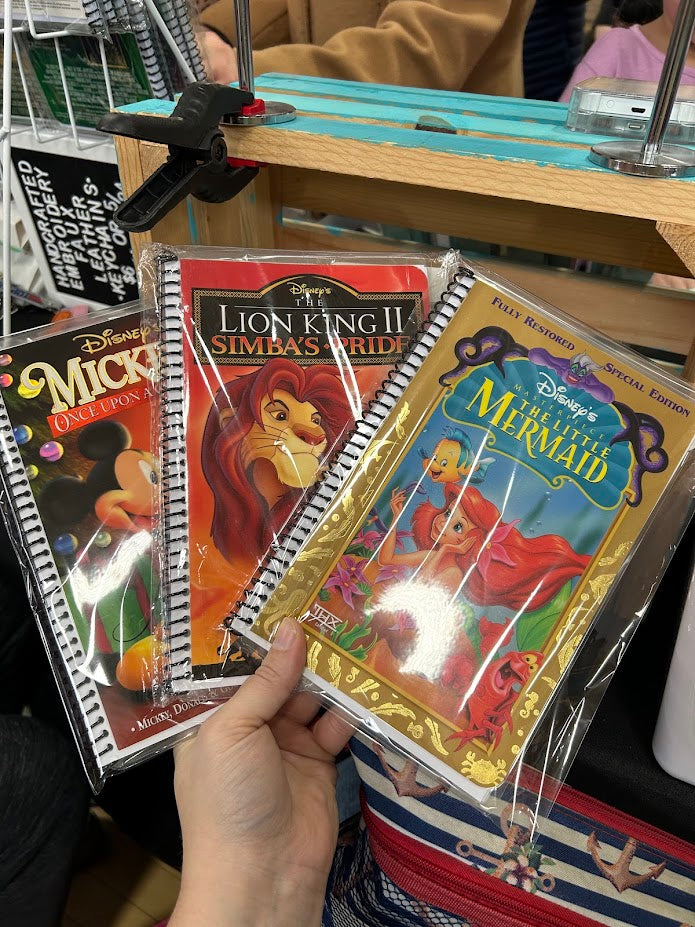 Custom upcycled VHS or DVD cover notebook journal nostalgic movie themed gift