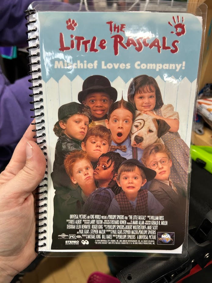 Custom upcycled VHS or DVD cover notebook journal nostalgic movie themed gift