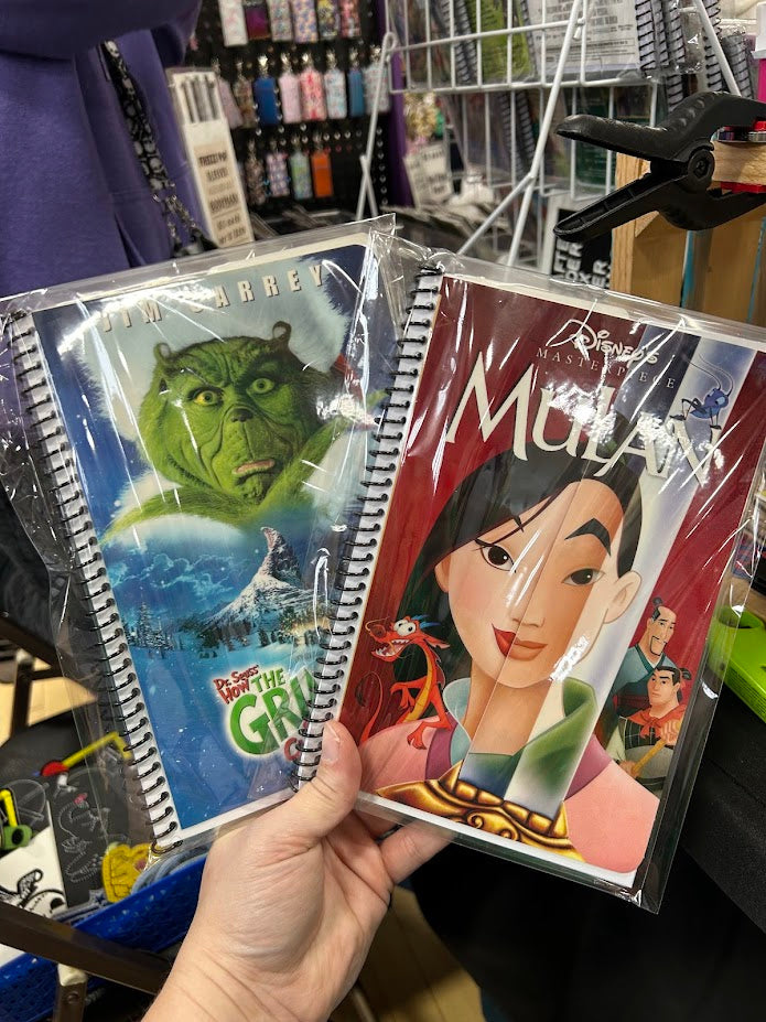 Custom upcycled VHS or DVD cover notebook journal nostalgic movie themed gift