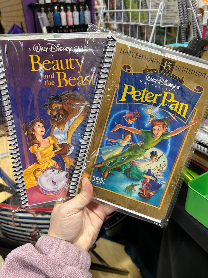 Custom upcycled VHS or DVD cover notebook journal nostalgic movie themed gift