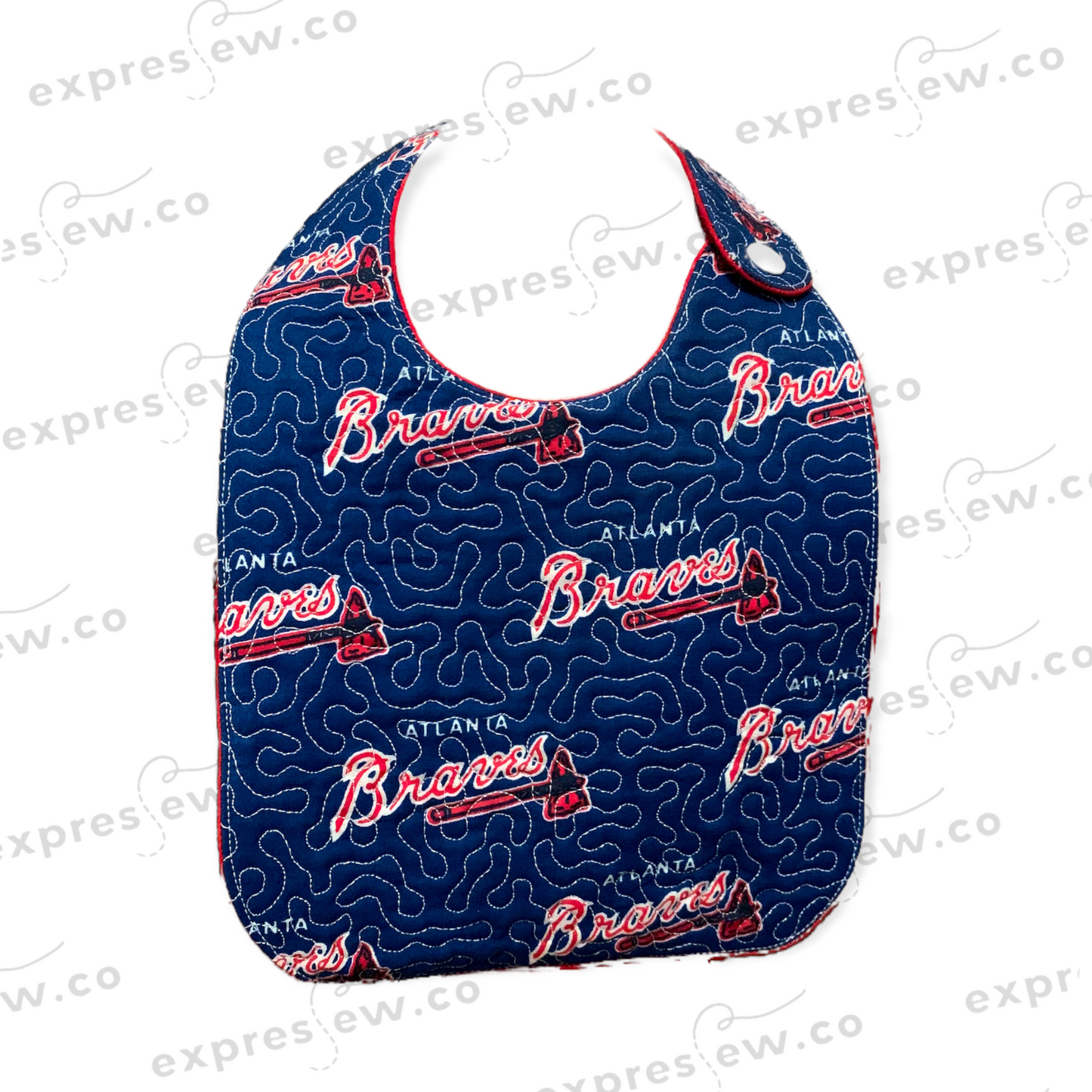 Quilted baby bib, personalization options available