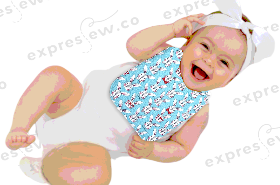 Quilted baby bib, personalization options available