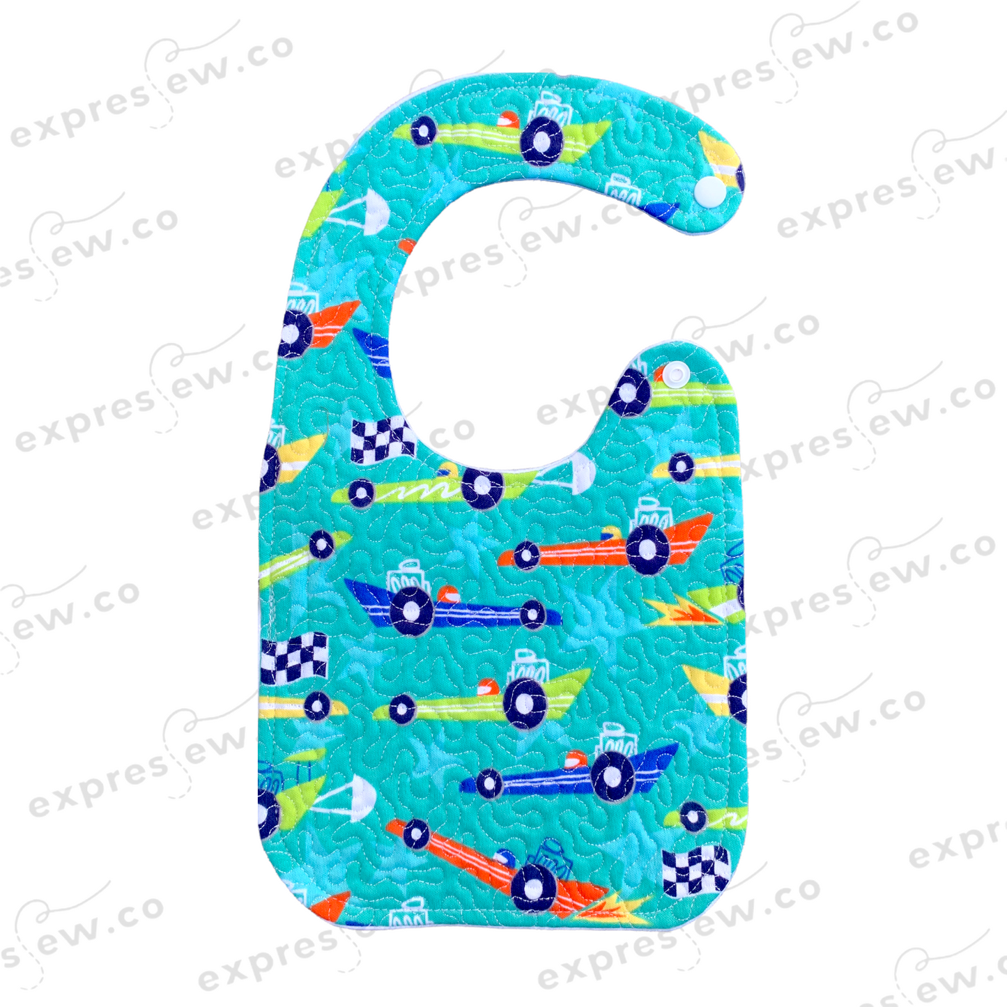 Quilted baby bib, personalization options available