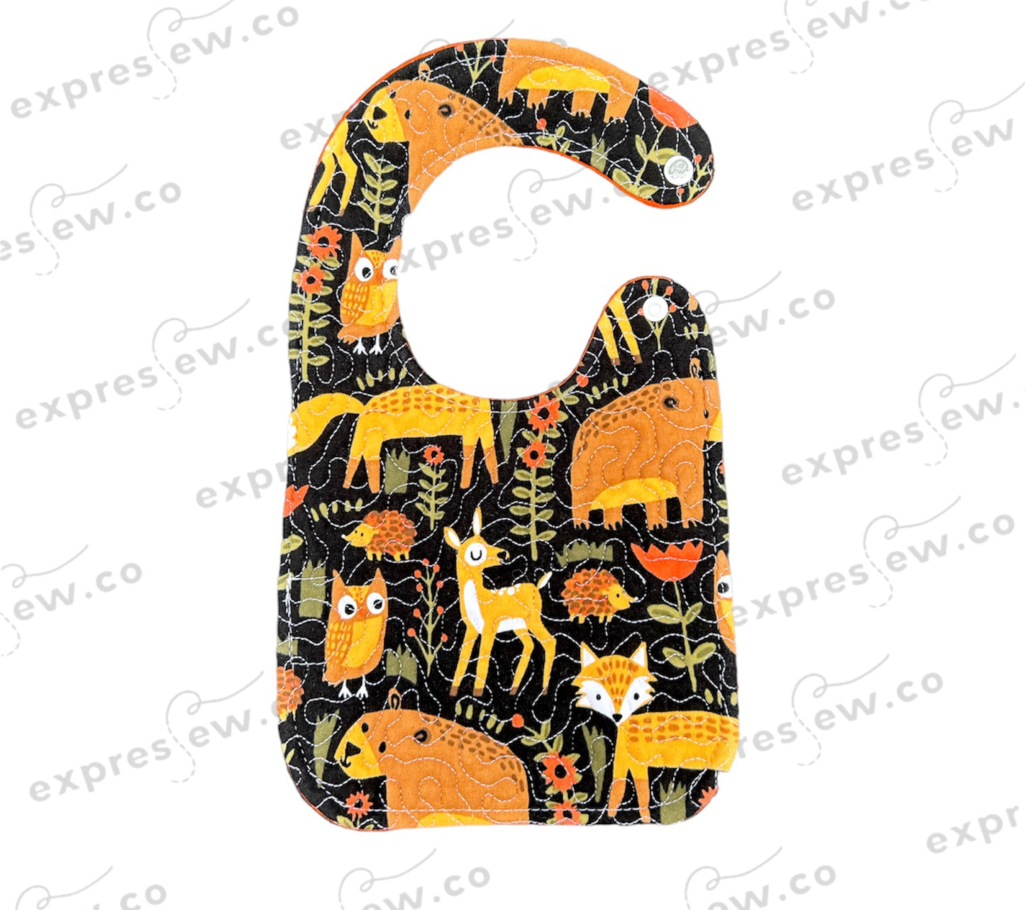 Quilted baby bib, personalization options available