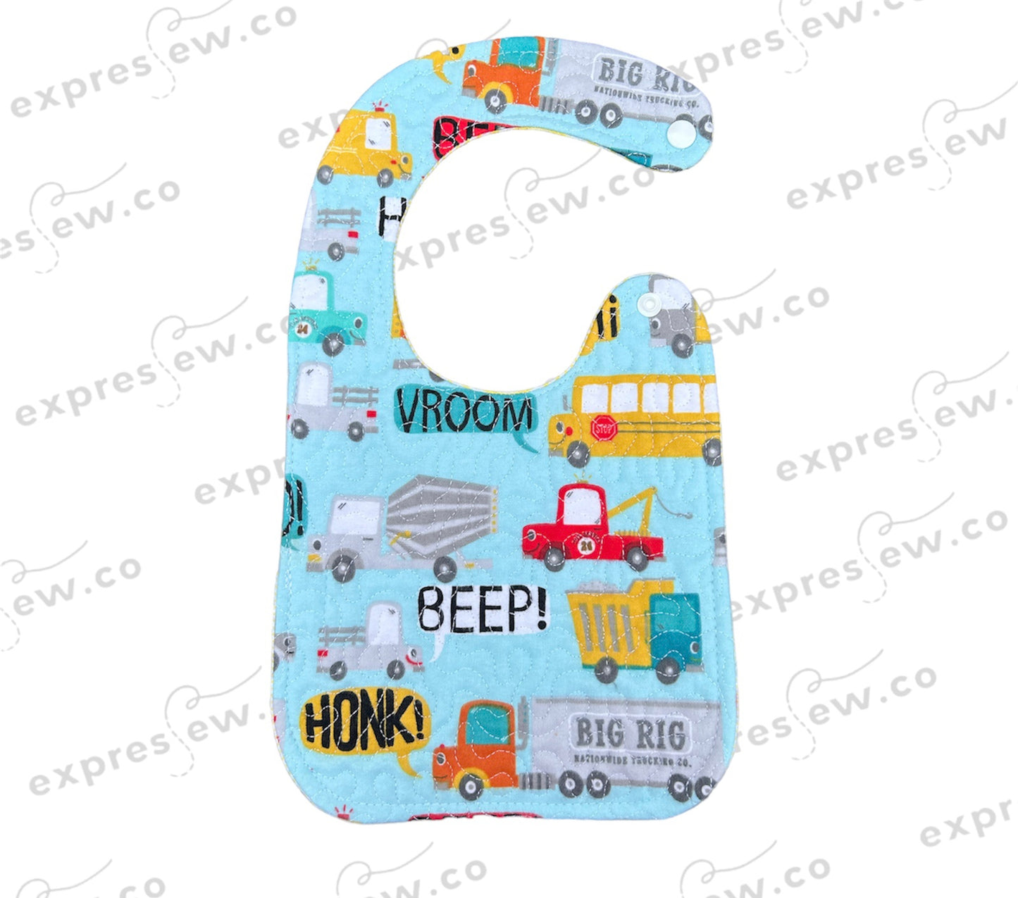 Quilted baby bib, personalization options available