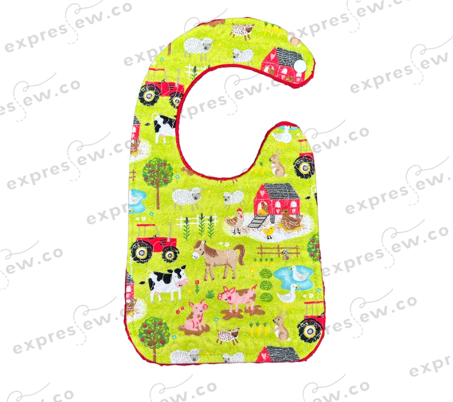 Quilted baby bib, personalization options available