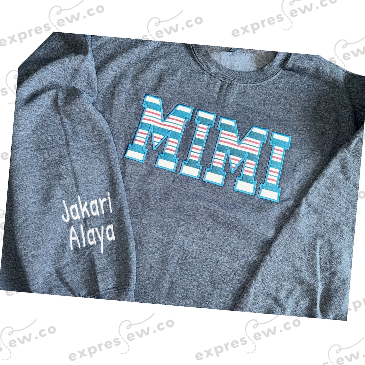 Keepsake sweatshirt name mom mommy mama dad daddy aunt auntie nana Nani Mimi Gigi mema memaw embroidered embroidery baby outfit onesie sleeper hospital blanket