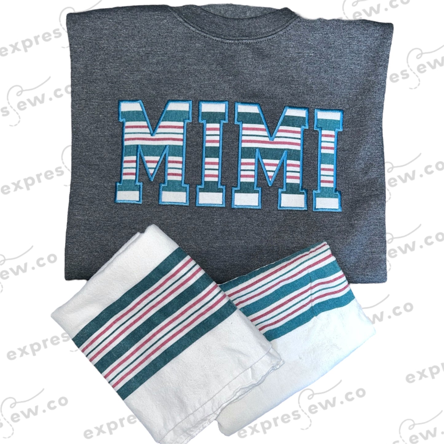 Keepsake sweatshirt name mom mommy mama dad daddy aunt auntie nana Nani Mimi Gigi mema memaw embroidered embroidery baby outfit onesie sleeper hospital blanket