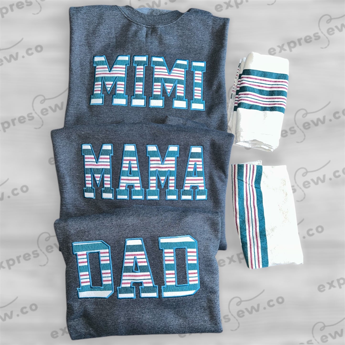 Keepsake sweatshirt name mom mommy mama dad daddy aunt auntie nana Nani Mimi Gigi mema memaw embroidered embroidery baby outfit onesie sleeper hospital blanket