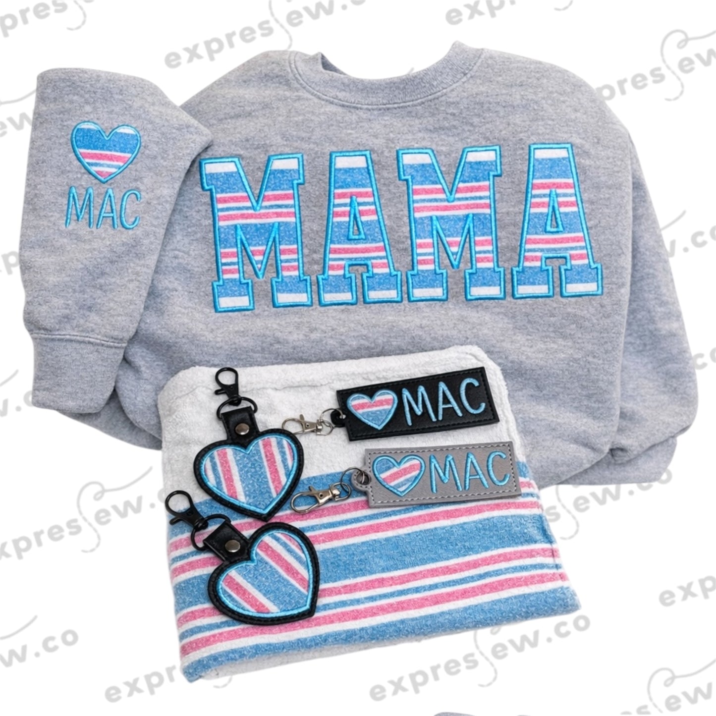 Keepsake sweatshirt name mom mommy mama dad daddy aunt auntie nana Nani Mimi Gigi mema memaw embroidered embroidery baby outfit onesie sleeper hospital blanket