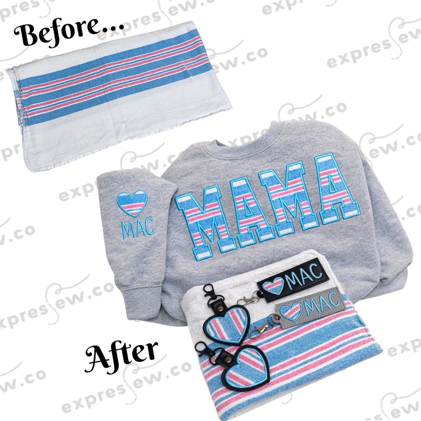 Keepsake sweatshirt name mom mommy mama dad daddy aunt auntie nana Nani Mimi Gigi mema memaw embroidered embroidery baby outfit onesie sleeper hospital blanket