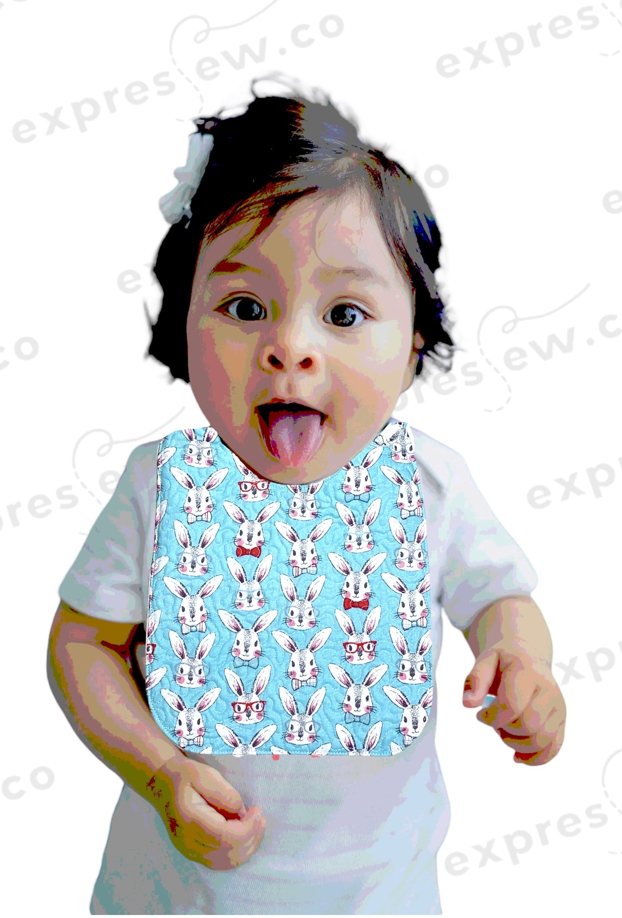 Quilted baby bib, personalization options available