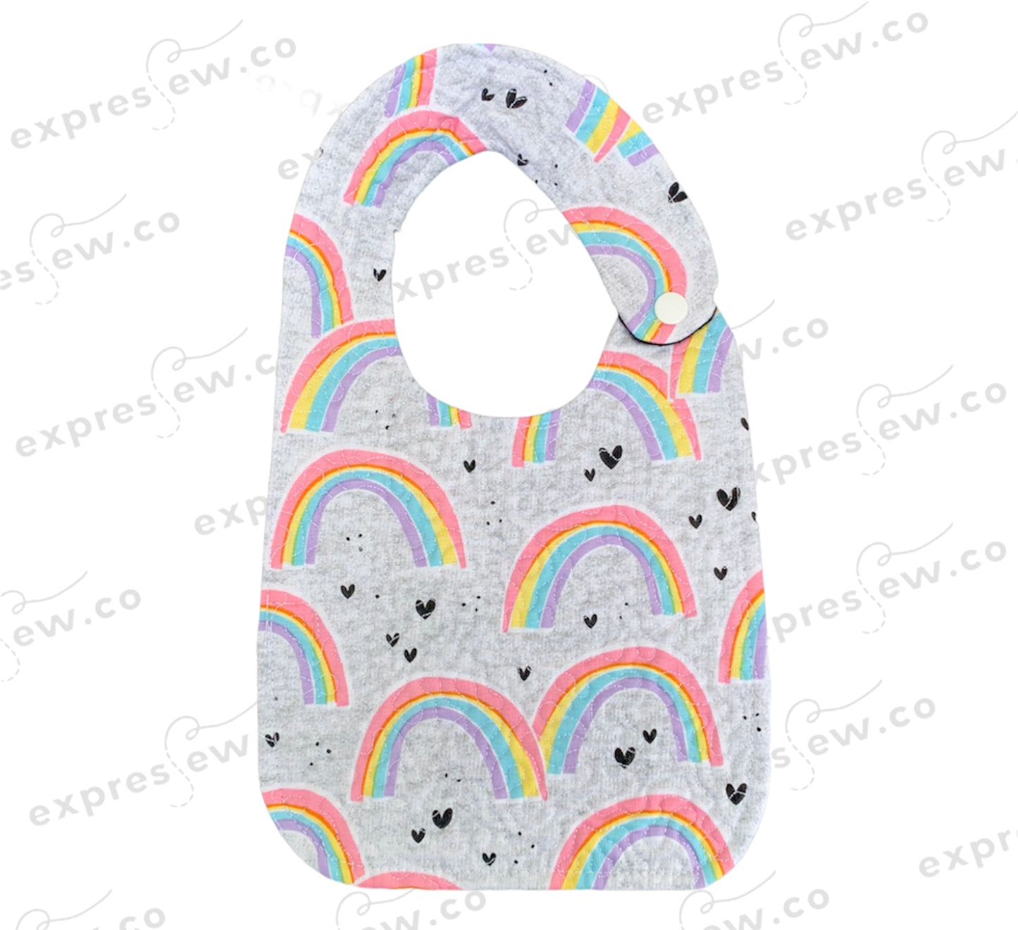 Quilted baby bib, personalization options available