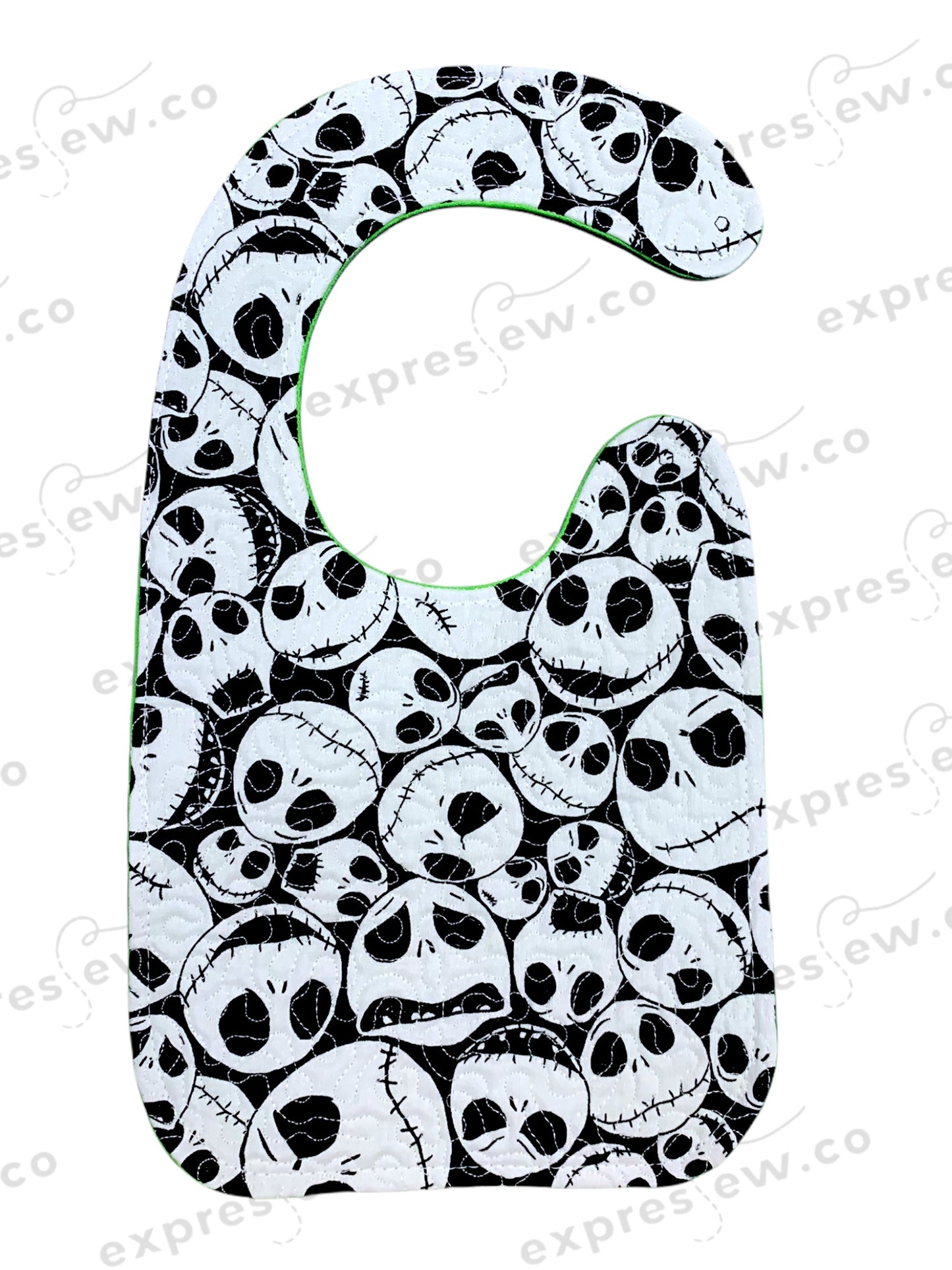 Quilted baby bib, personalization options available