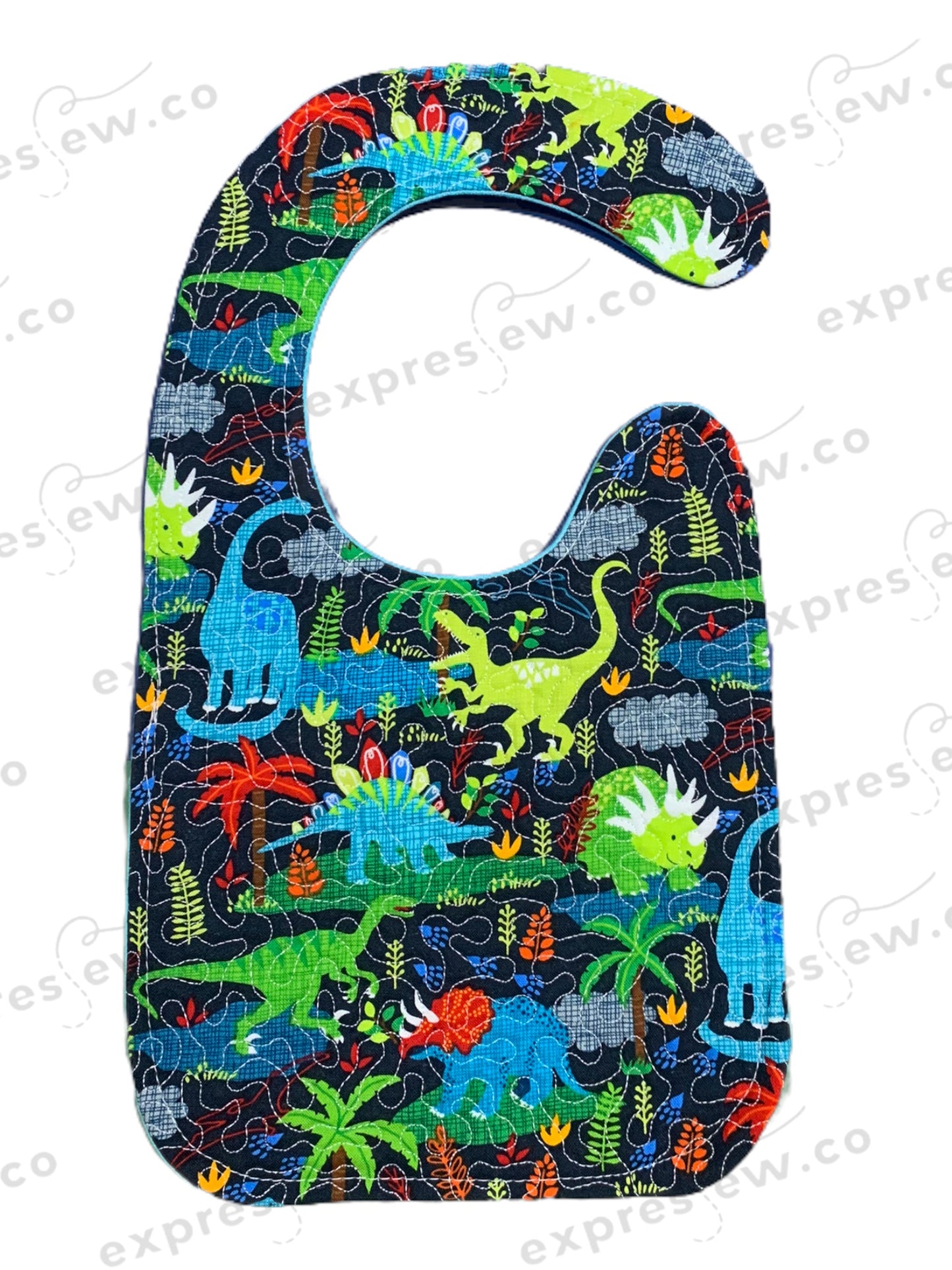 Quilted baby bib, personalization options available