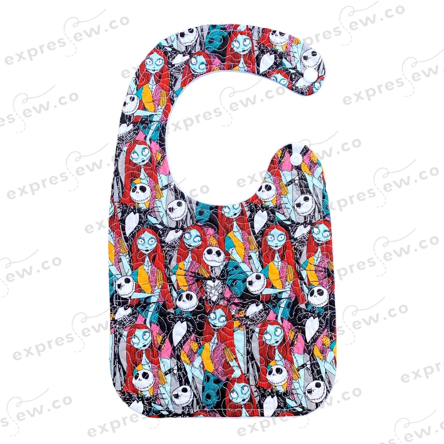 Quilted baby bib, personalization options available