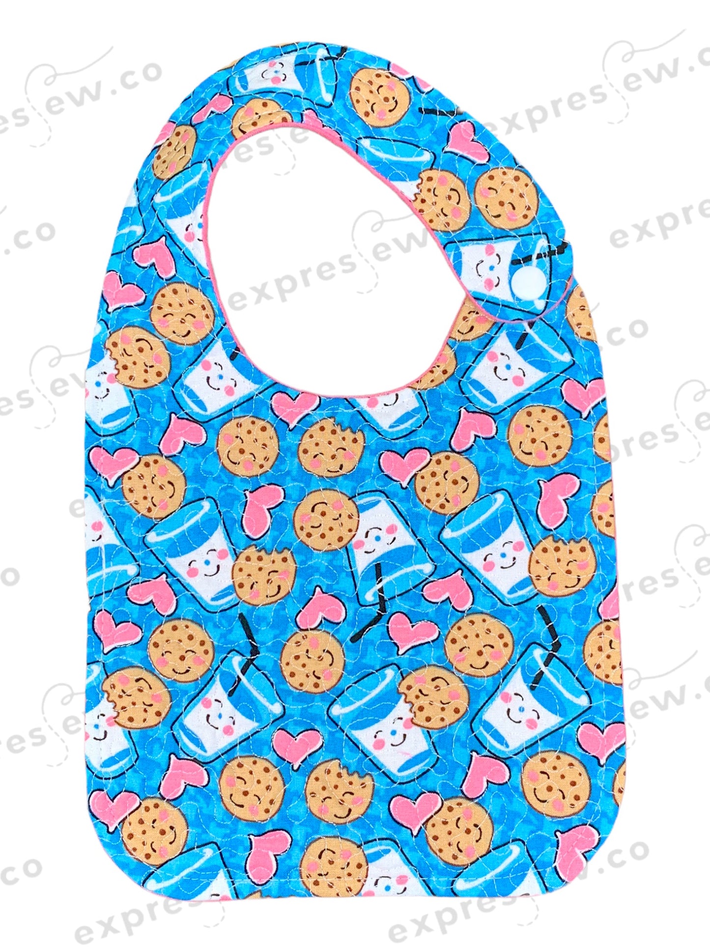 Quilted baby bib, personalization options available