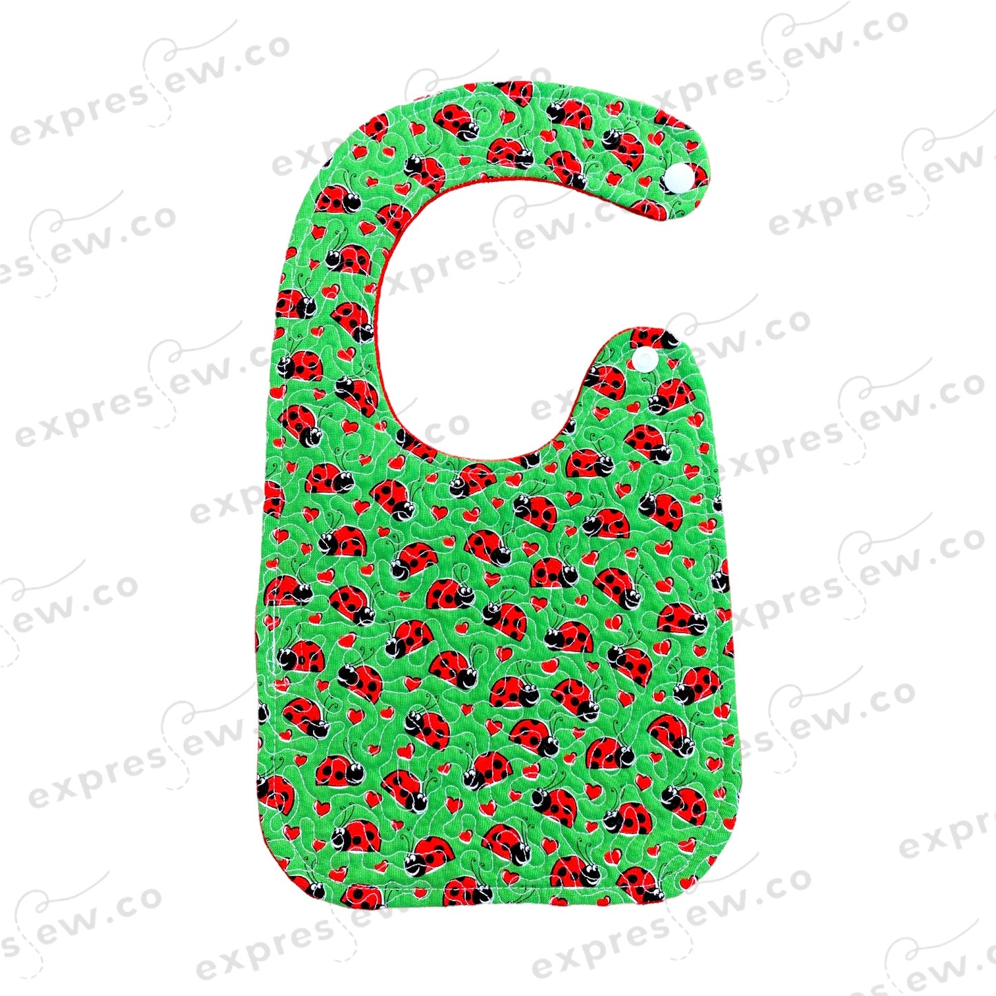 Quilted baby bib, personalization options available