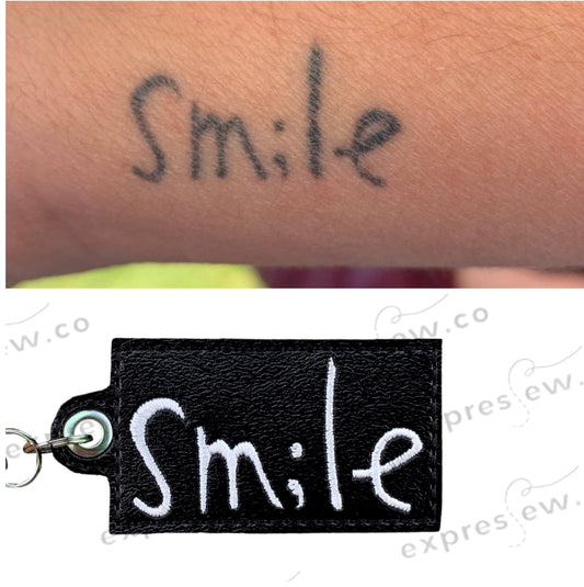 Embroidered Signature keychain custom handwriting loved one name
