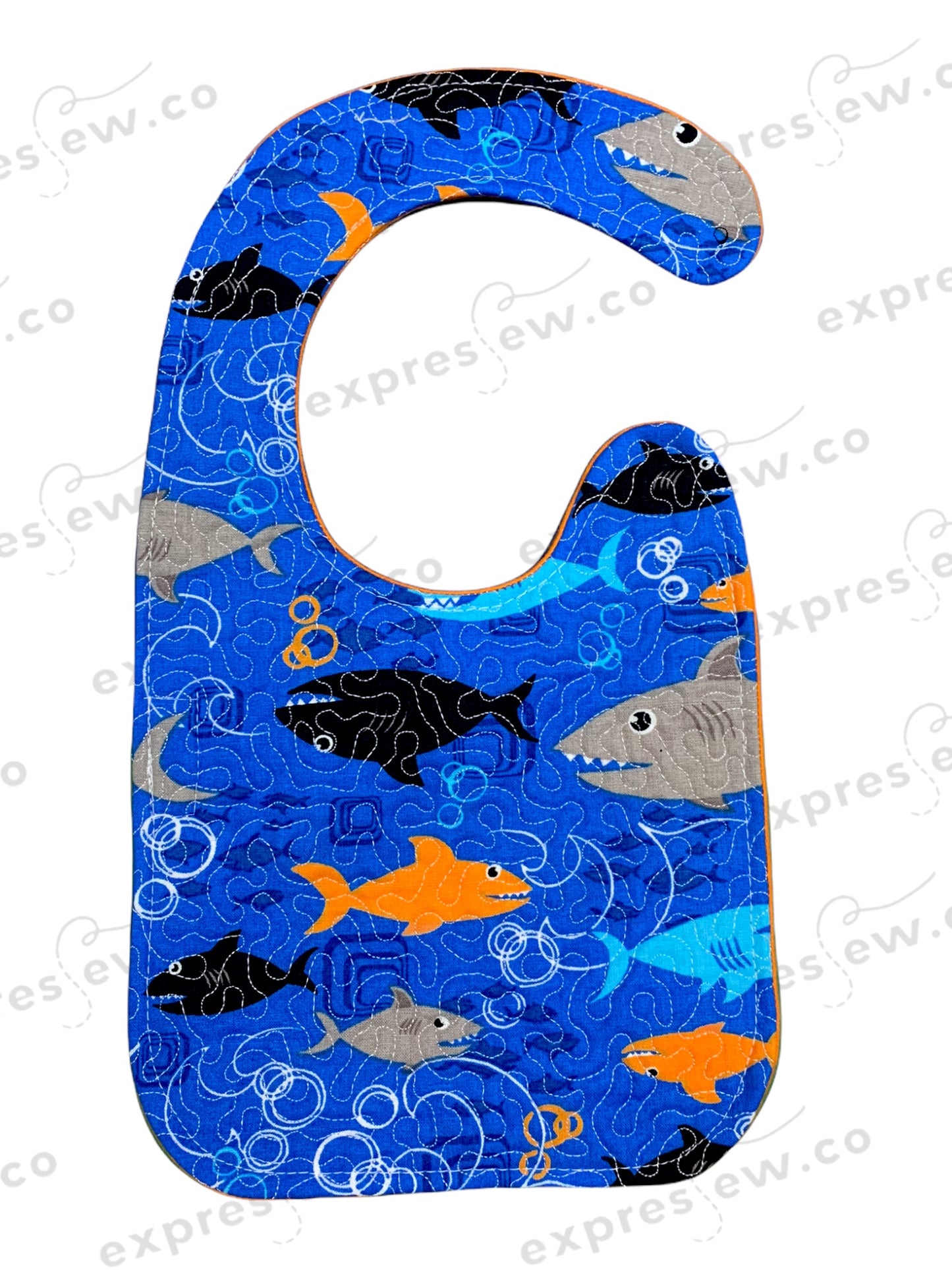 Quilted baby bib, personalization options available