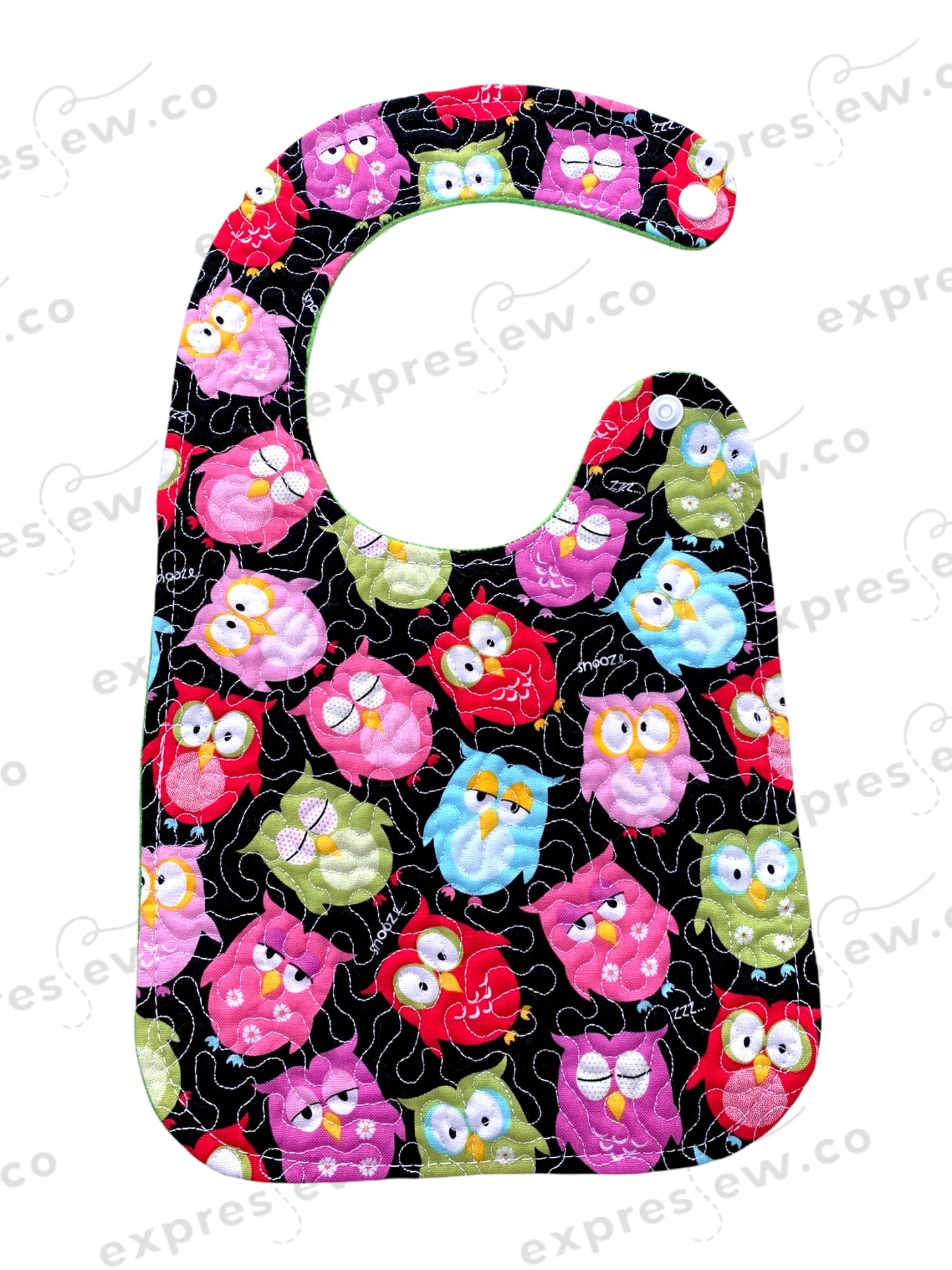 Quilted baby bib, personalization options available