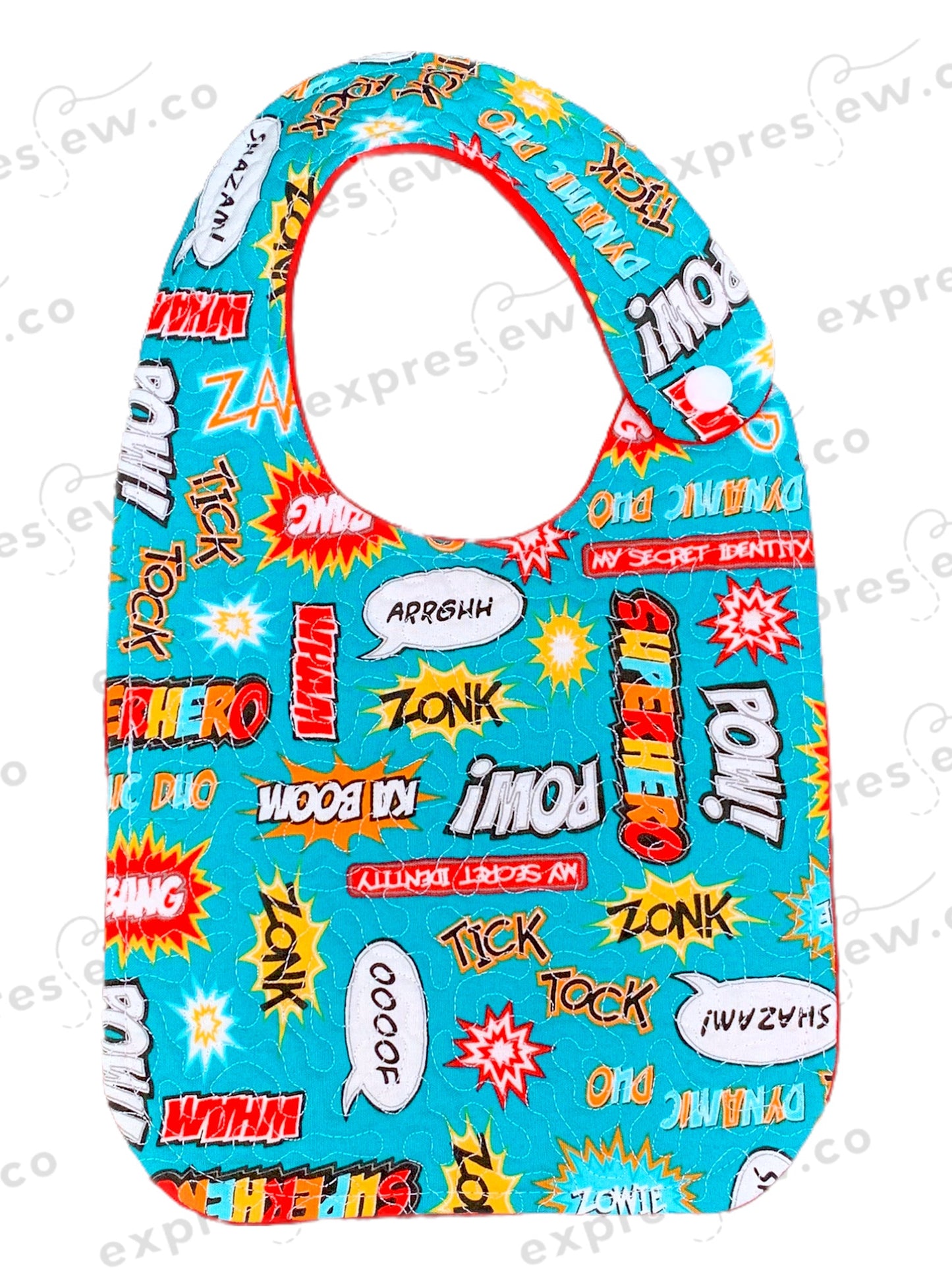 Quilted baby bib, personalization options available