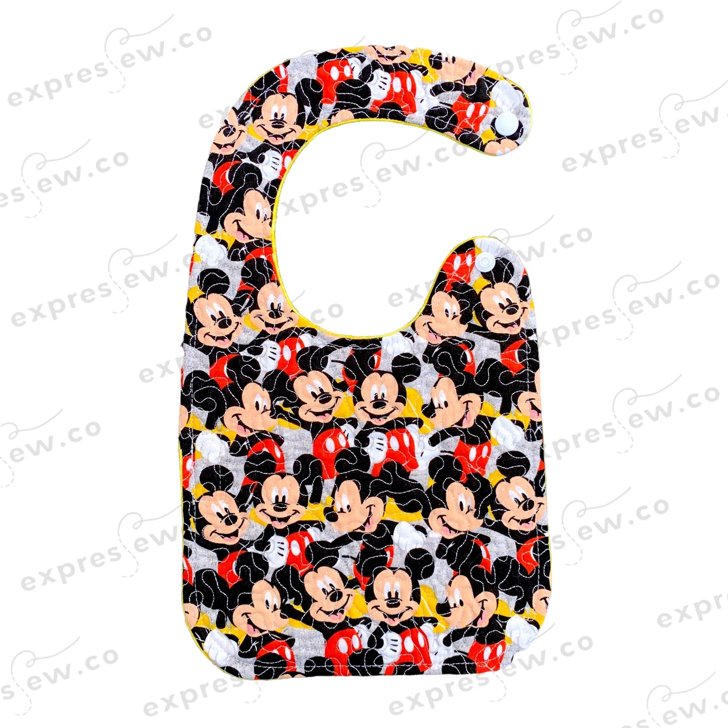 Quilted baby bib, personalization options available