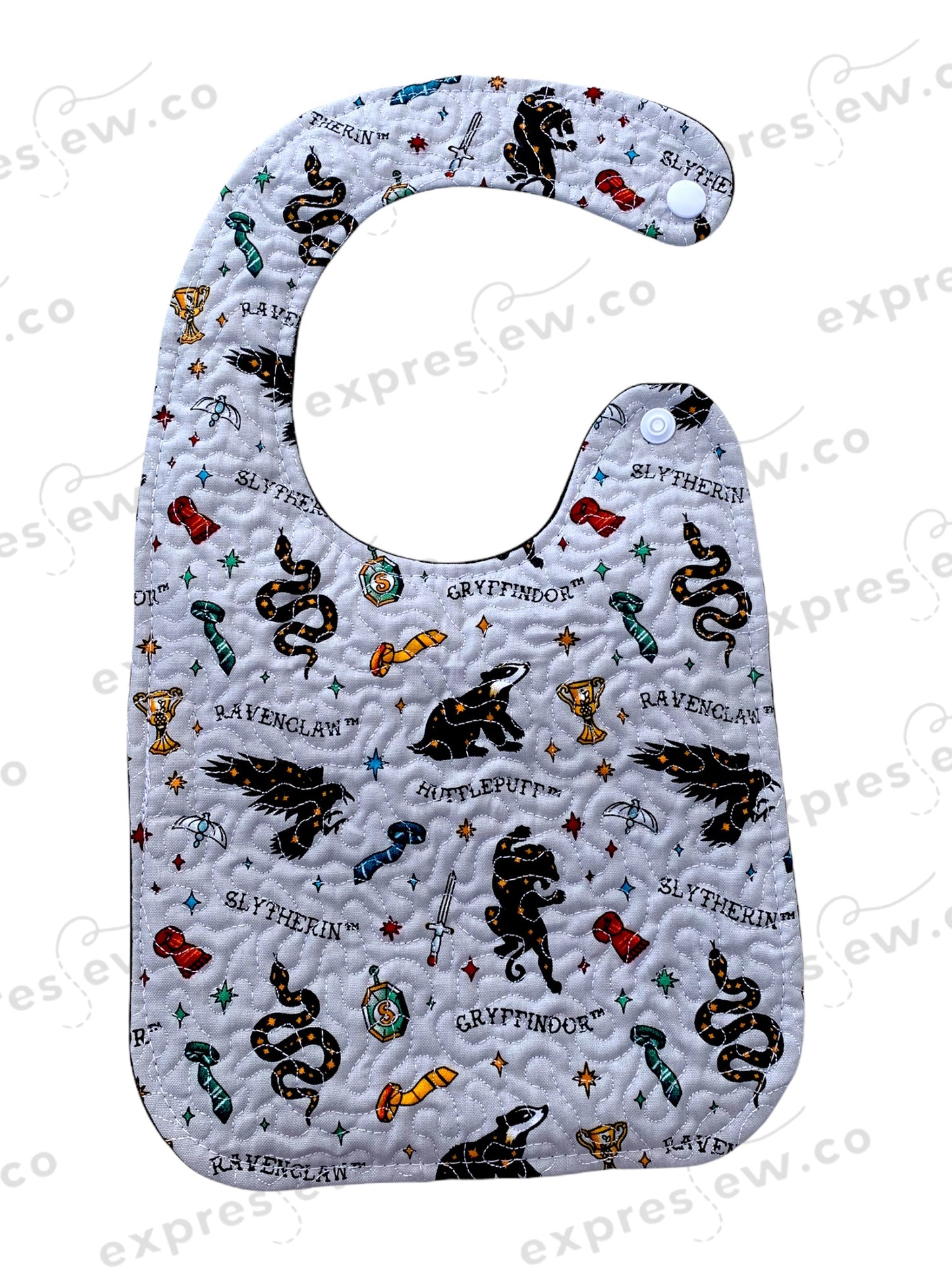 Quilted baby bib, personalization options available