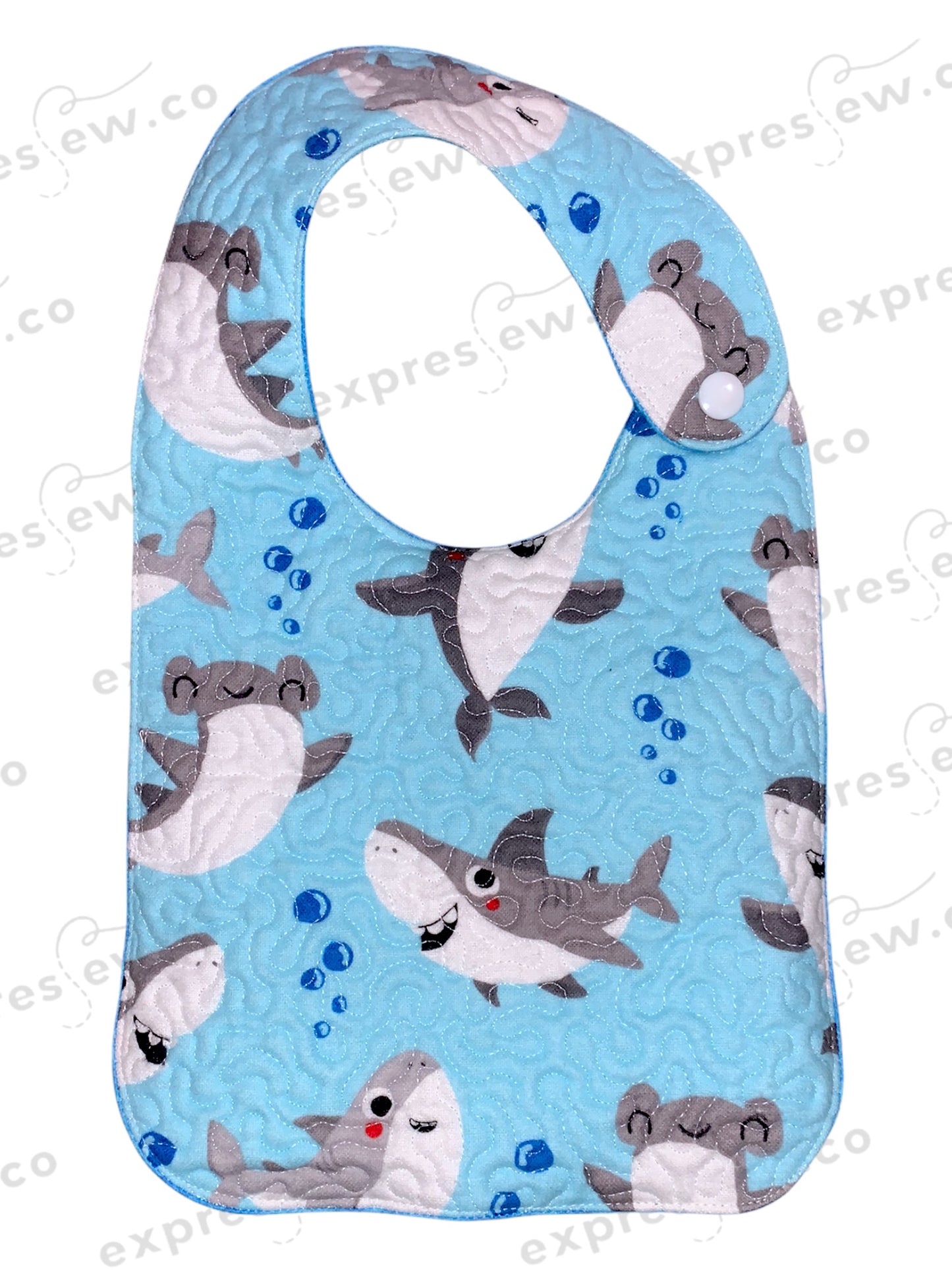 Quilted baby bib, personalization options available
