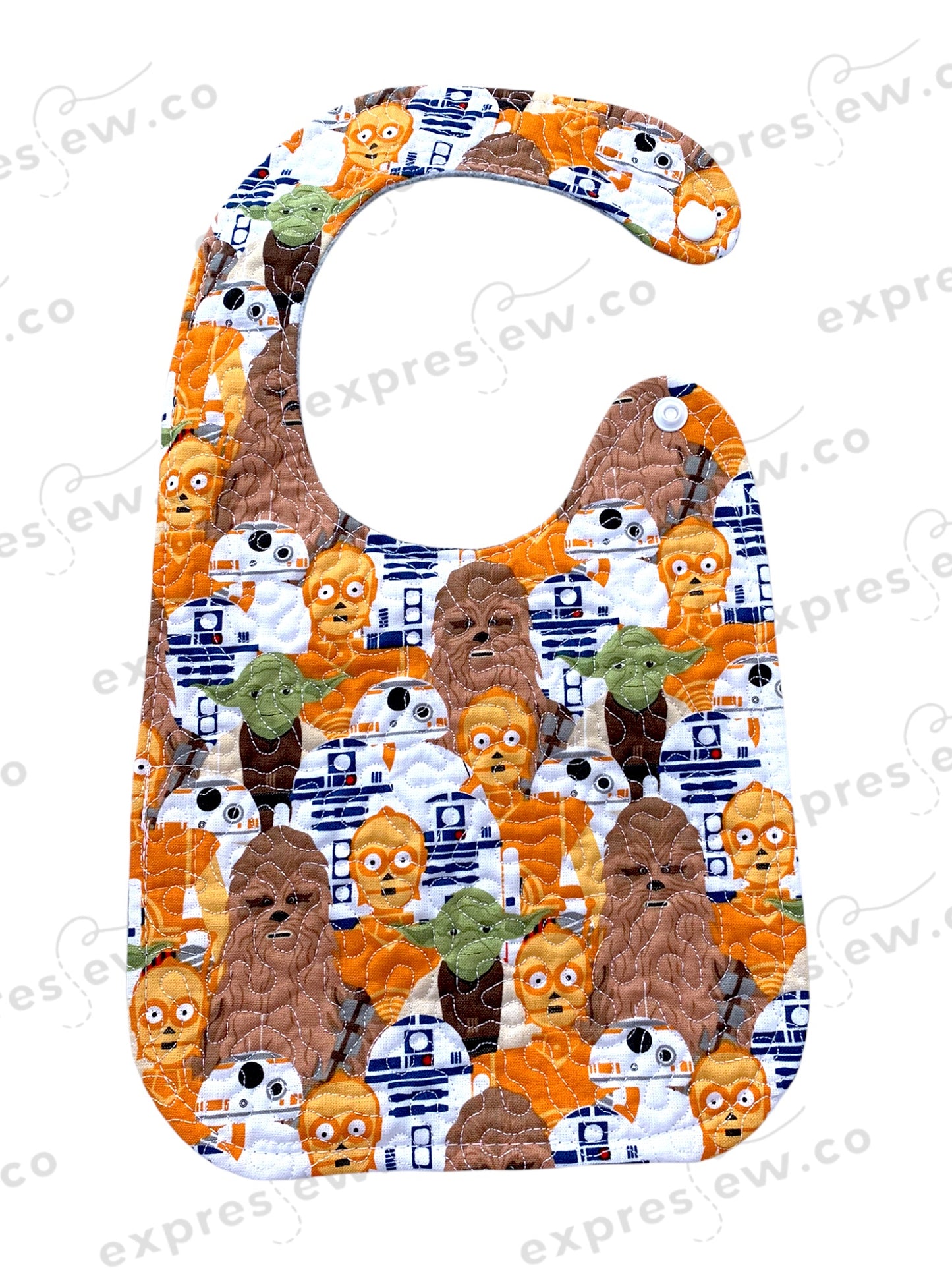 Quilted baby bib, personalization options available