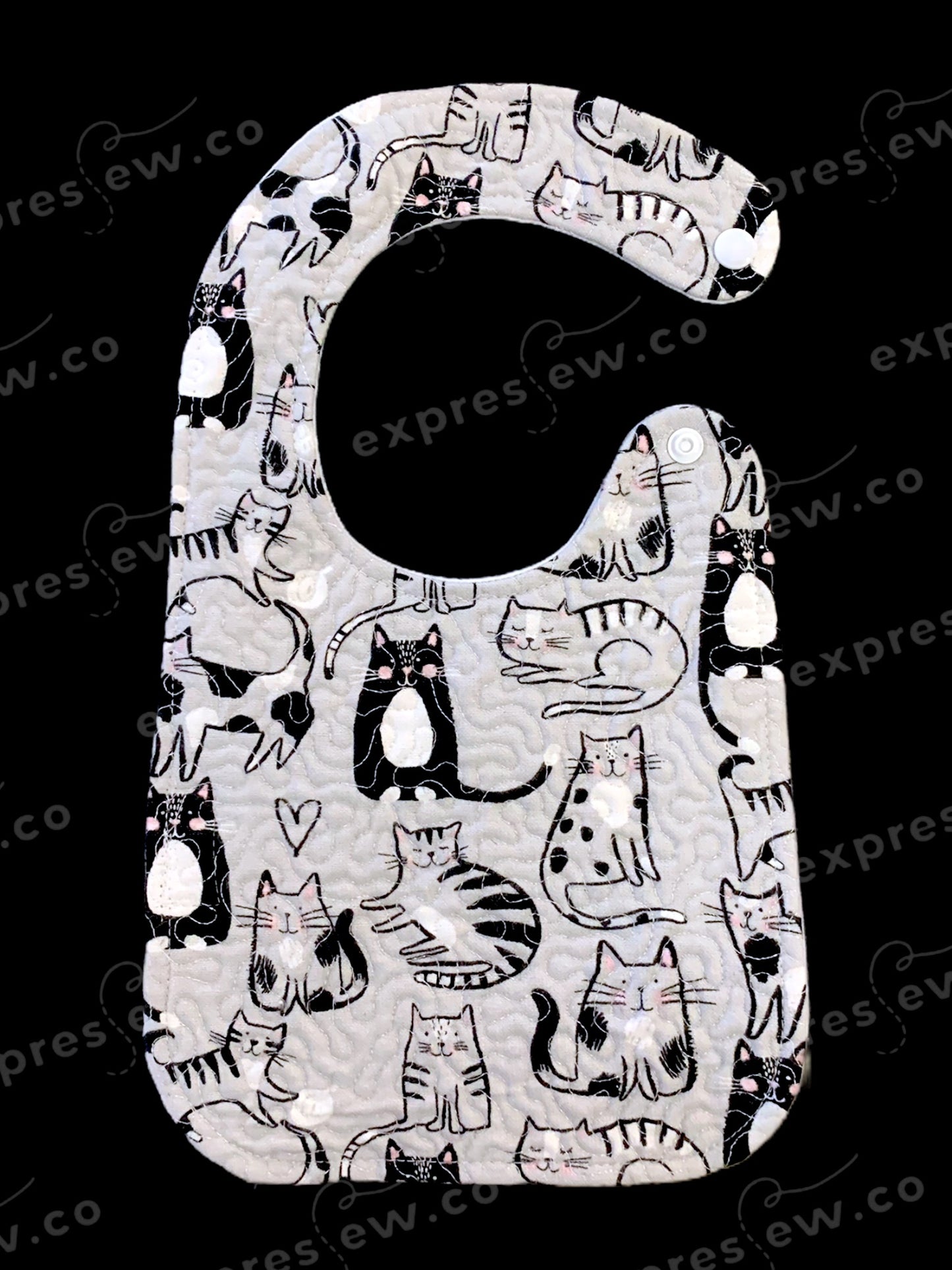 Quilted baby bib, personalization options available