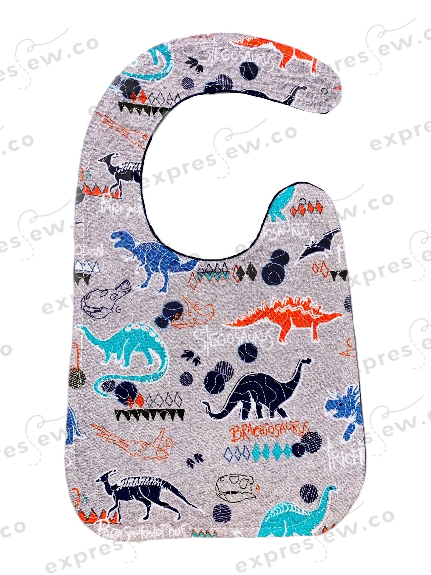 Quilted baby bib, personalization options available