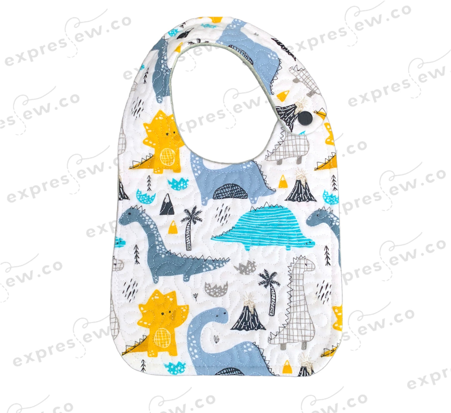 Quilted baby bib, personalization options available