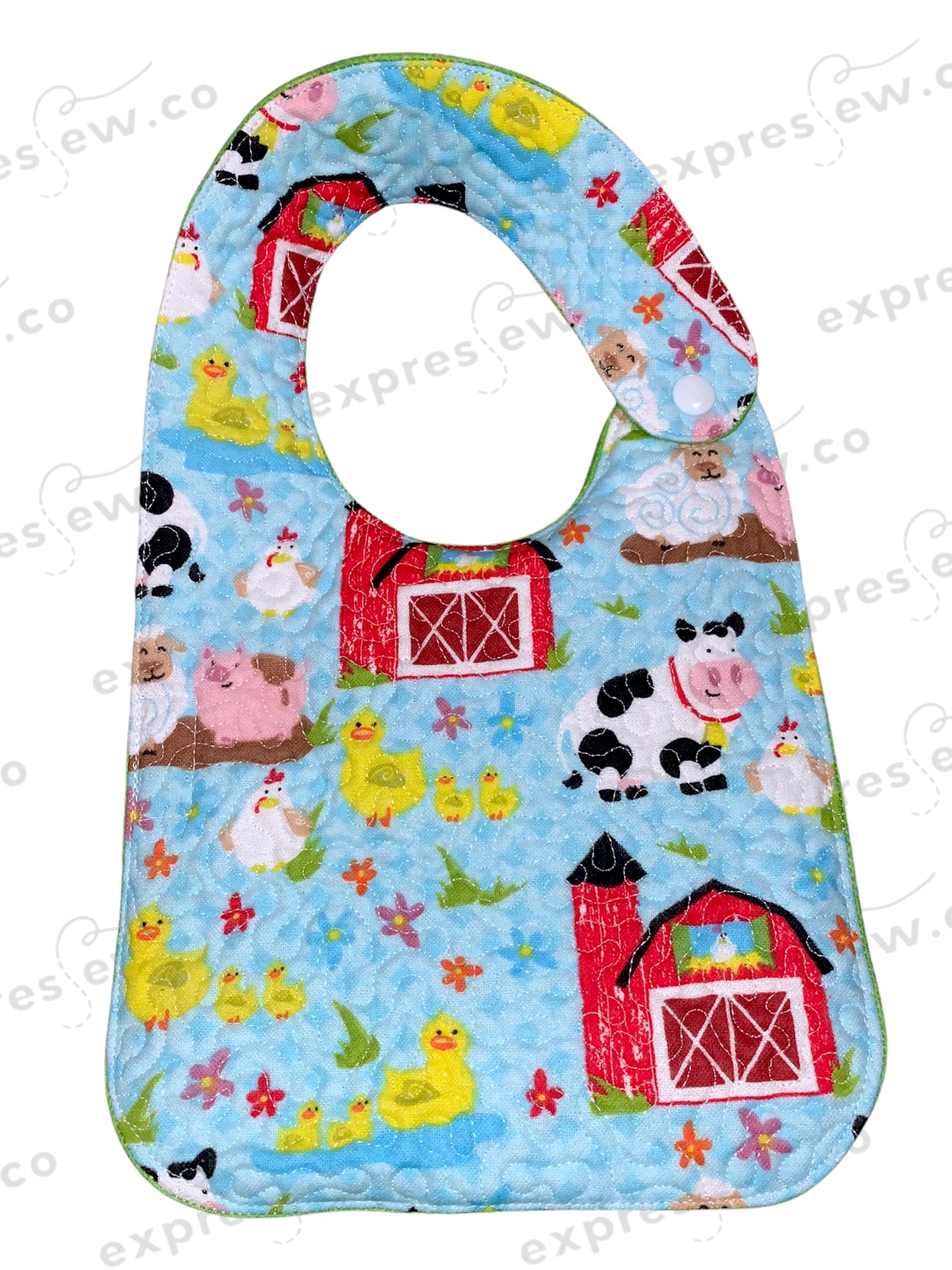 Quilted baby bib, personalization options available