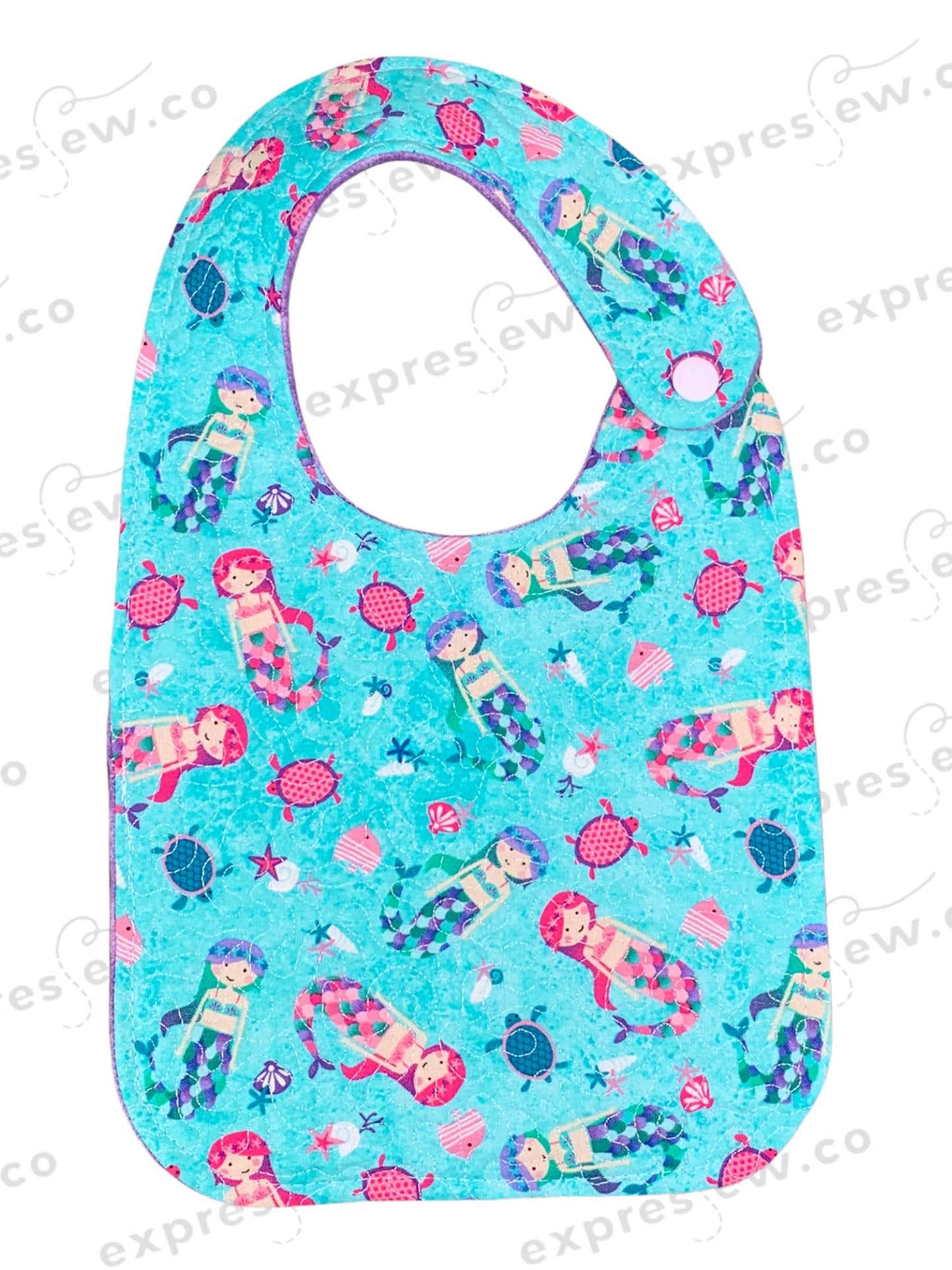 Quilted baby bib, personalization options available