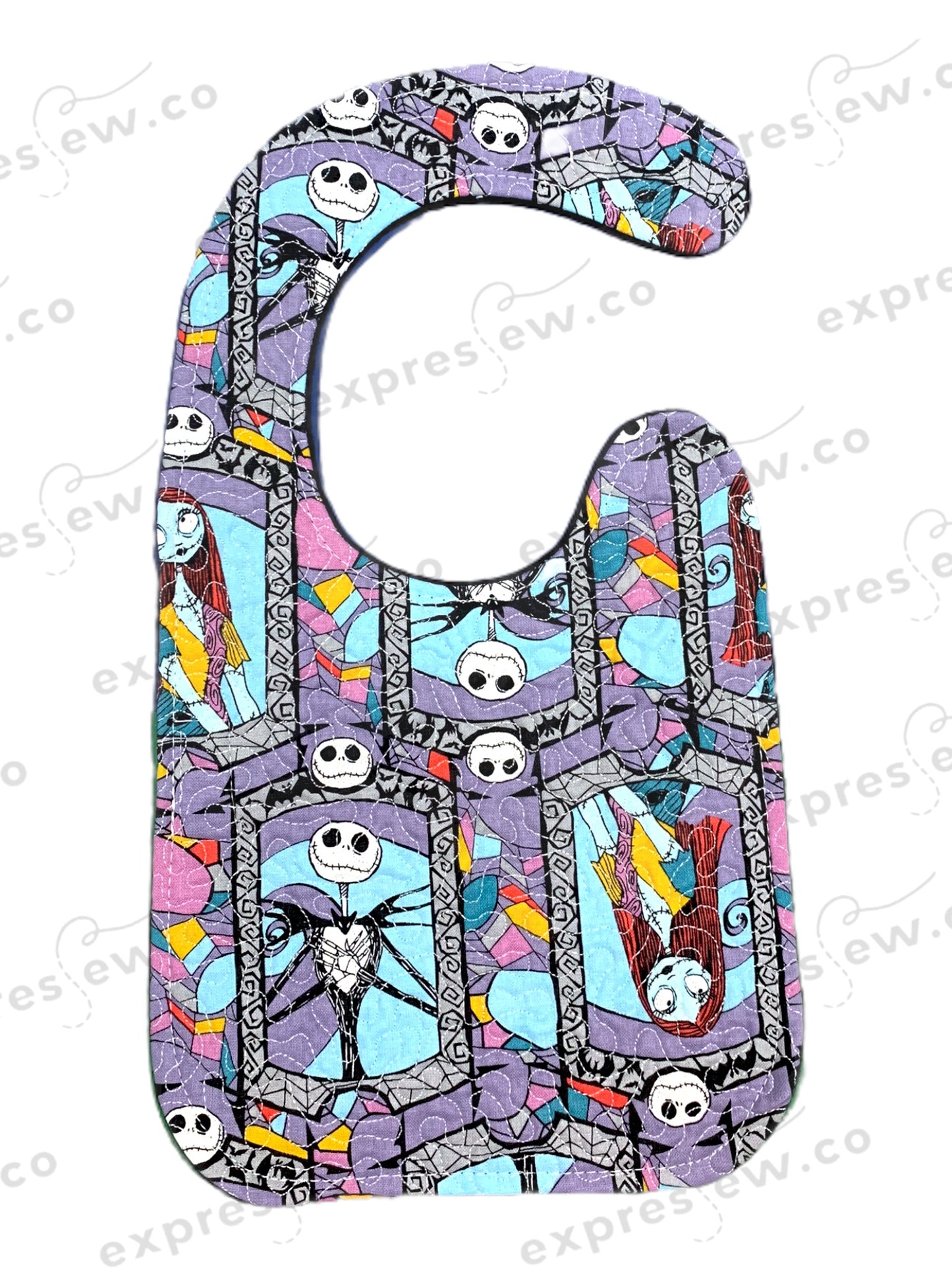 Quilted baby bib, personalization options available