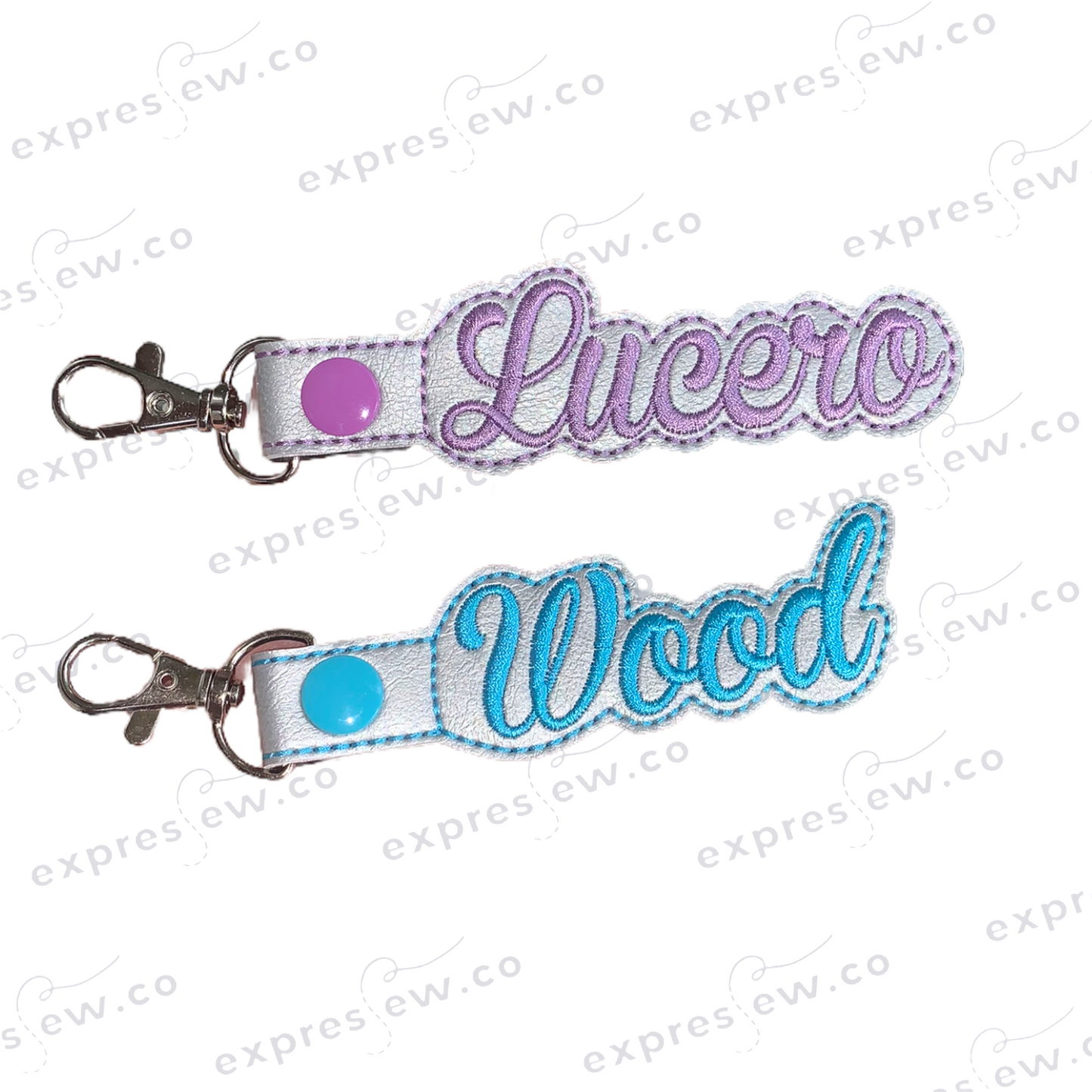 Embroidered name keychain