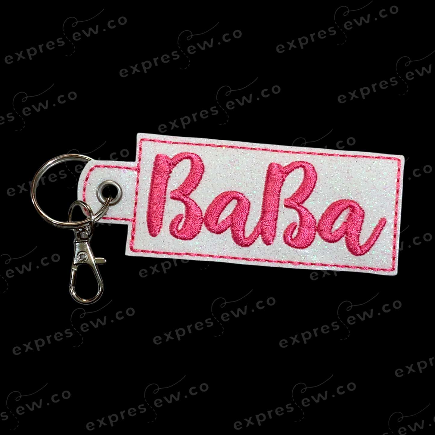 Embroidered name keychain