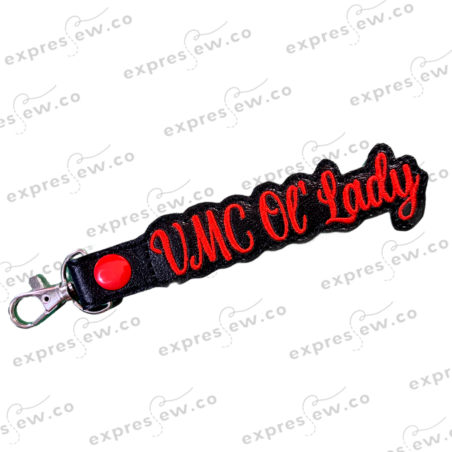 Embroidered name keychain