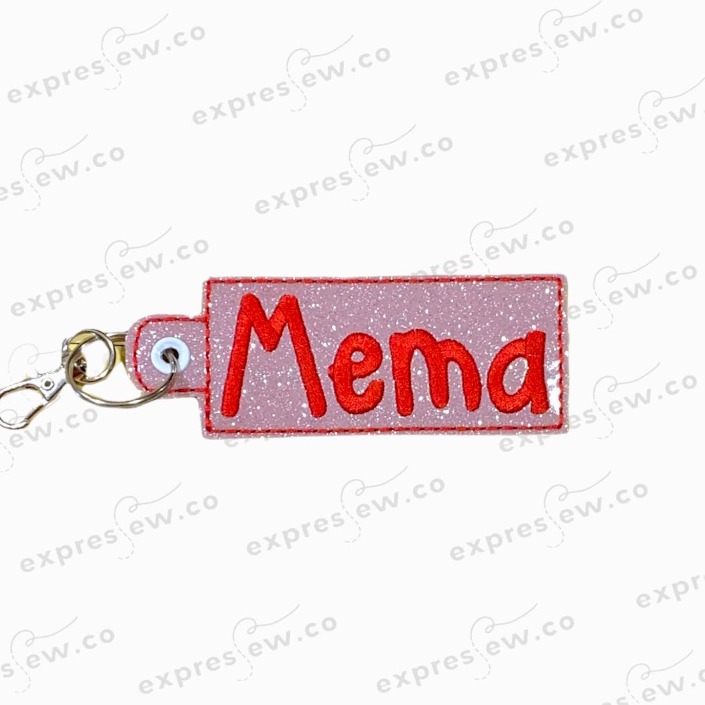 Embroidered name keychain