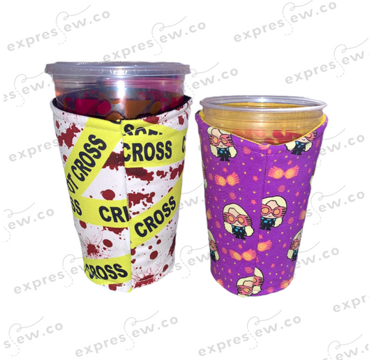 Insulated Reusable Drink Sleeve Cozy Koozie Hot Cold coffee tea custom fun