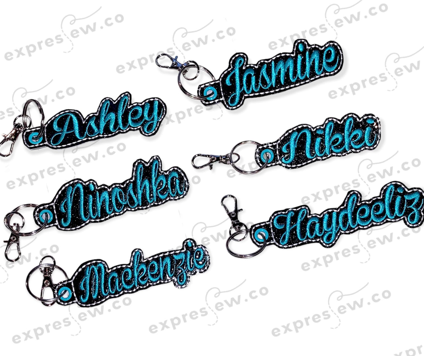 Embroidered name keychain